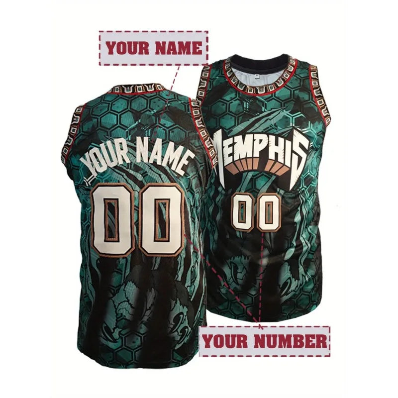 Customizable Basketball Jersey - Breathable, Sleeveless with Personalized Name & Number, Sports Top for Training & Competition