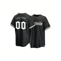 Customized Name & Number Men's Embroidery Baseball Jersey Chicago White Black And White Stripes Personalized Short Sleeve Shirts