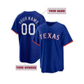Customized Name And Number Men's Embroidery Baseball Jersey Texas Blue V-Neck Personalized Short Sleeve DIY High Quality Shirts