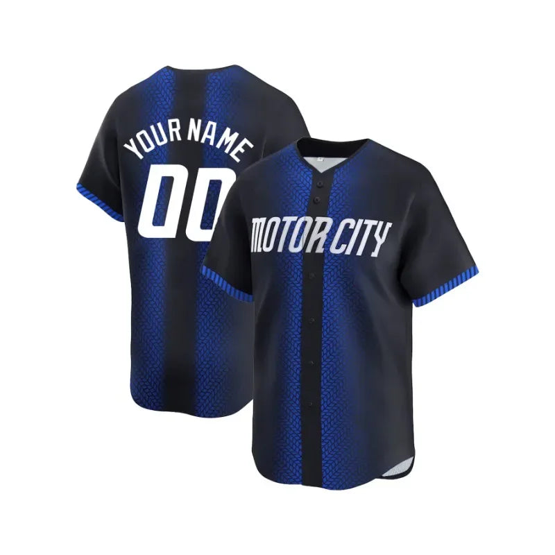 Customized Name And Number Men's Embroidery Breathable Baseball Jersey V-Neck Personalized Short Sleeve Button Down DIY Shirts