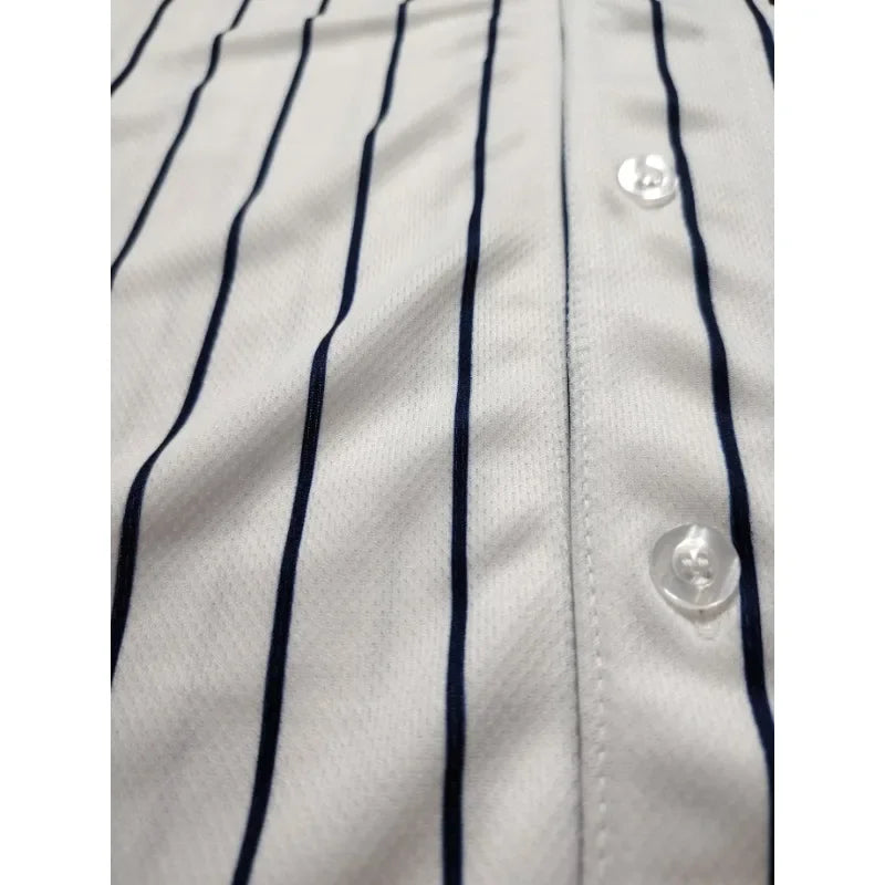 Customized Name And Number Embroidery Baseball Jersey New York White Personalized Short Sleeve Button Down Breathable DIY Shirts