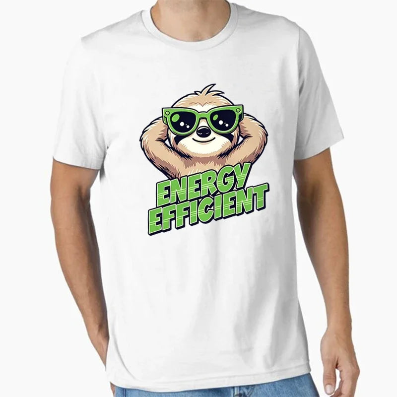 Men's Clothing Efficient Sloth Printed T-Shirt Summer Cotton Oversized Tees for Women Fashion Casual O-Neck Short Sleeve Tees