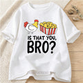 Chicken Bro Print Graphic T-shirts for Women Casual Fashion Men Summer Funny Streetwear Tops Crew Neck Short Sleeve T-shirts