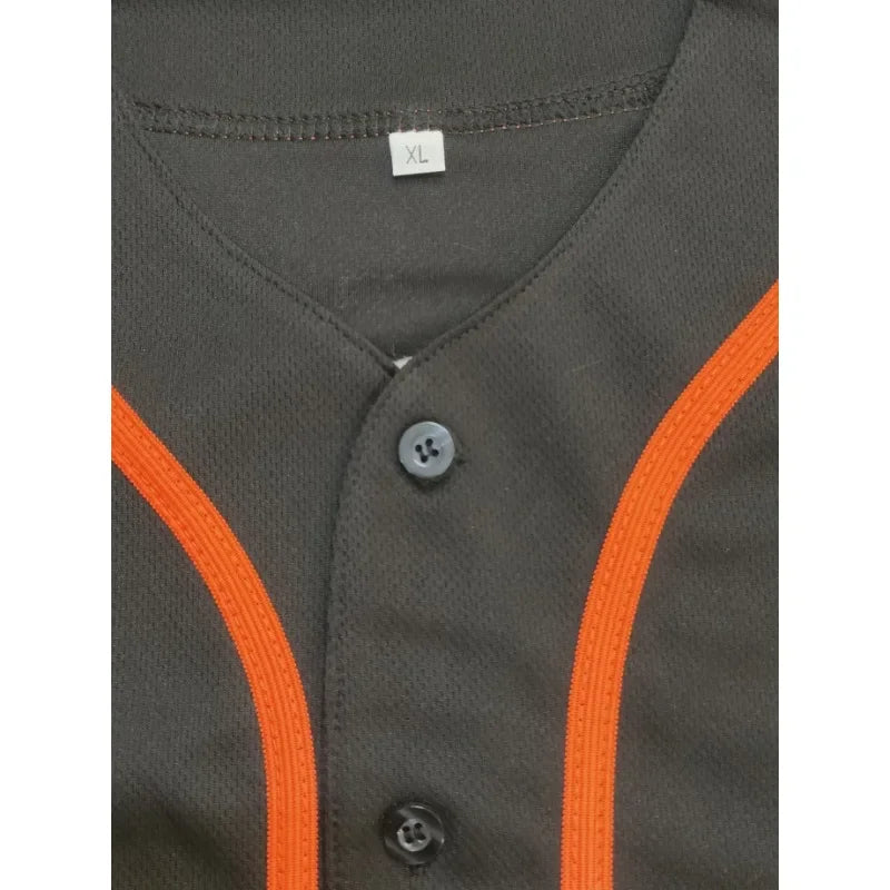 Customized Name And Number Men's Embroidery Baseball Jersey San Francisco Personalized Short Sleeve Button Down DIY Shirts