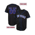 Customized Name And Number DIY Men's Embroidery Baseball Jersey New York V-Neck Personalized Short Sleeve Button Down Shirts