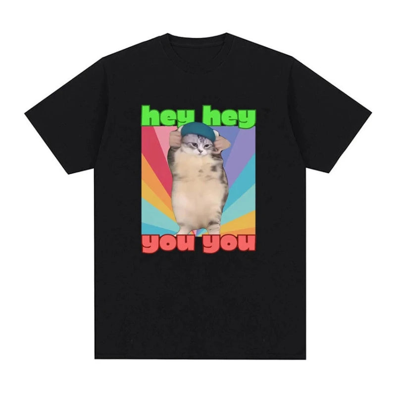 Funny Cats Print Graphic T-shirts for Me Summer Fashion Casual Streetwear Y2K Tops Loose Crew Neck Short Sleeve T-shirts
