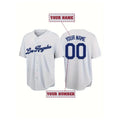 Customized Name And Number Men's Baseball Shirt Short Sleeve Stitched Los Angeles Shirts Comfy Top For Training And Competition
