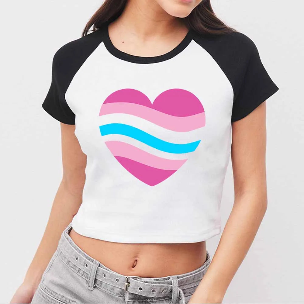 Women's Clothing Femboy Print T-shirts Summer Casual Fashion Harajuku Streetwear Y2K Tops O-Neck Short Sleeve Crop Top T-shirts