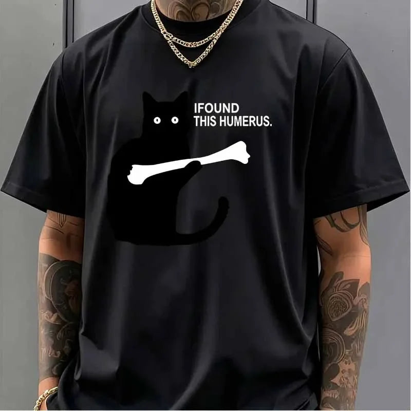 Men's Japanese Style Cat Print T-shirt for Men Summer Casual Fashion Harajuku Streetwear Cotton Tops O-Neck Short Sleeve Tees