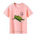 Teenager Frog Graphic Print T-shirts for Boys Girls Summer Kids Casual Fashion Short Sleeve Tops Children Colorful O-Neck Tees