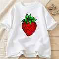 Strawberry Funny Graphic Print T-shirts Summer Women's Clothing Casual Fashion Streetwear Tops O-Neck Short Sleeve T-shirts