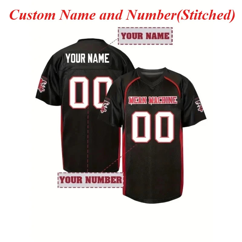 Custom Name And Number Men's Football Jersey Paul Crewe Mean Machine Breathable Embroidered T-Shirt for Training and Competition