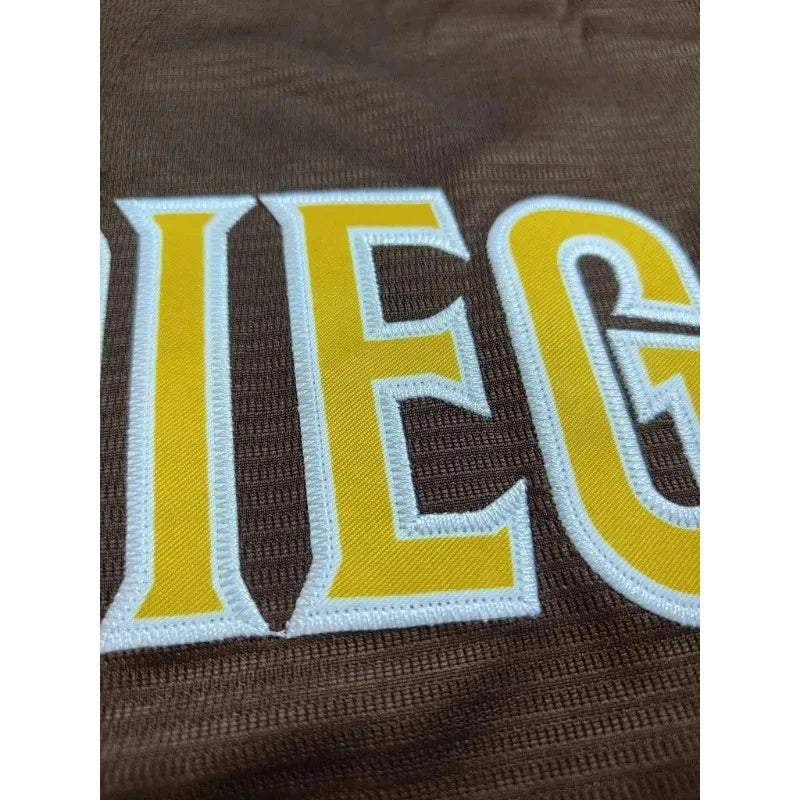 Custom Name And Number Men's Embroidery Baseball Jersey San Diego Personalized Short Sleeve Button Down Breathable DIY Shirts