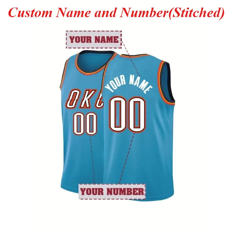 Personalized Men's Basketball Jersey Breathable V-Neck Sleeveless Shirts DIY Name And Number Gym Tees Fitness Sports Vest