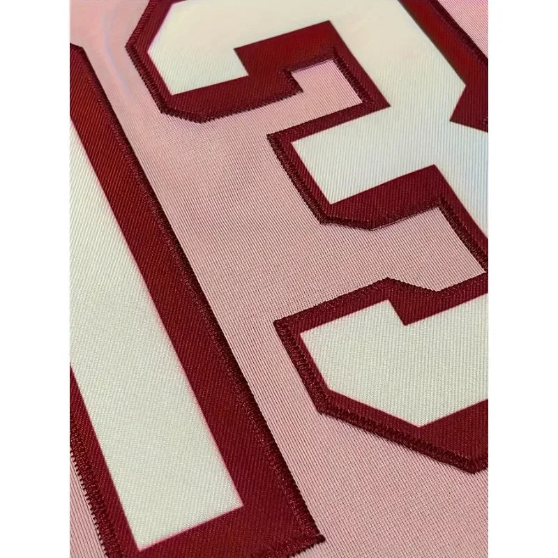 Pink Color Customized Football Jersey for Women Football Short Sleeves DIY Athletic Tee Shirts Personlized Team Name and Number