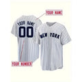 Customized Name And Number Embroidery Baseball Jersey New York White Personalized Short Sleeve Button Down Breathable DIY Shirts