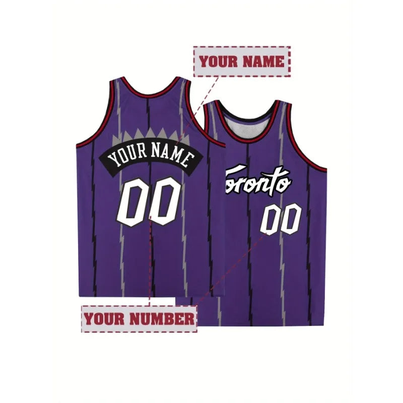 Customized Toronto Basketball Jersey Sports Uniform for Men Women Personalized Embroidered Vest  Make Your Own DIY Tank Top