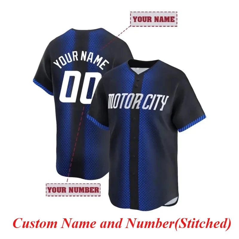 Customized Name And Number Men's Embroidery Breathable Baseball Jersey V-Neck Personalized Short Sleeve Button Down DIY Shirts