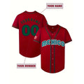 Customized Name and Number MEXICO Baseball Jersey Breathable Loose Fit Short Sleeve Embroidery Design Team Training Sports Shirt
