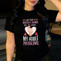 Funny Graphic Print T-shirts Women's Clothing Casual Loose Fashion Tops Streetwear O-Neck Short Sleeve Plus Size T-shirts