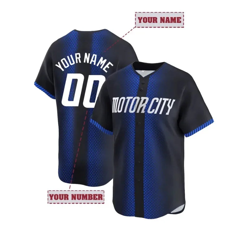 Customized Name And Number Men's Embroidery Breathable Baseball Jersey V-Neck Personalized Short Sleeve Button Down DIY Shirts