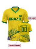 Custom Men's Breathable Baseball Jersey Personnalis¨¦ Name & Number, Loose Fit Short Sleeve Tee BRASIL T-shirt DIY Men Clothing