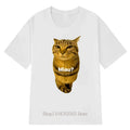Women's Summer Fashion Short Sleeve T-Shirt Cute Funny Cats Print Casual High Quality Crew Neck Casual Loose Soft Tops Unisex