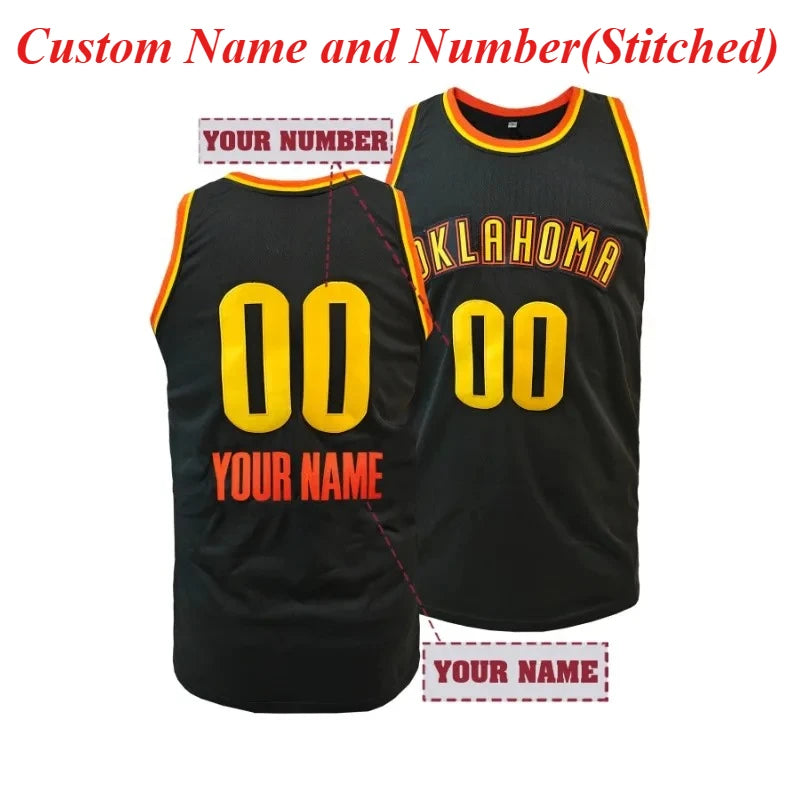 Personalized Name&number Basketball Jersey Breathable Sleeveless Round Neck Embroidered Vest Custom Tank Top Gym Man Clothing