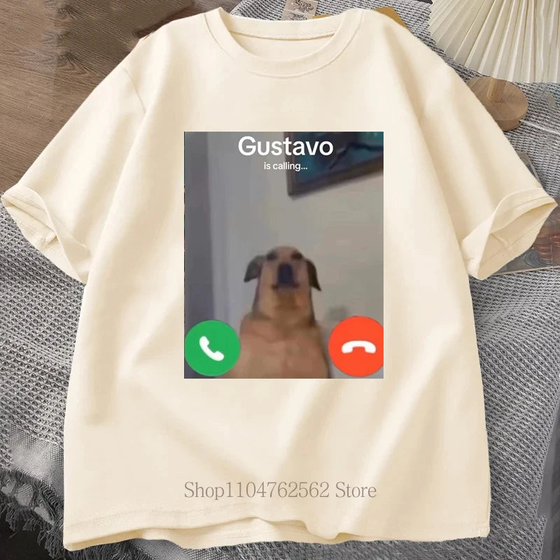 Women's Clothing Gustavo The Dog Graphic T-Shirt Summer Funny Casual Fashion Tops Oversize O-Neck Short Sleeve T-shirts