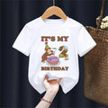 Monkey Birthday Printed Pattern Children T-shirts Summer Girls Boys Fashion Casual Funny Tops Kids O-Neck Short Sleeve T-shirts
