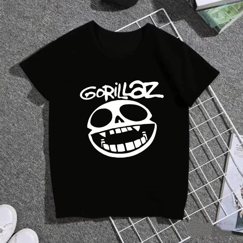 Children's Clothing Gorillazs Print T-shirt Summer Casual Fashion Boys Girls Colorful Kids O-Neck Short Sleeve T-shirts