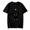 Black and Tan Dachshund Retro Cute Print T-shirts Women's Clothing Fashion Casual Funny Tops O-Neck Short Sleeve T-shirts