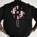 Men's Clothing Pink Koi Fish Print T-shirts Summer Casual Fashion High Street Harajuku Tops Crew Neck Short Sleeve Cotton Tees