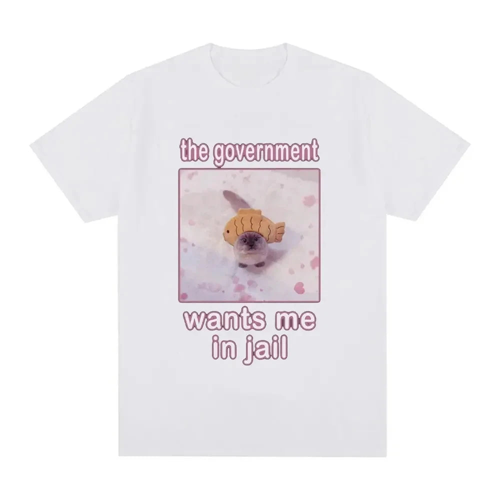 Funny Cute Cat Graphic Print T-shirts for Women Summer Casual Fashion Loose Streetwear Tops Crew Neck Short Sleeve T-shirts