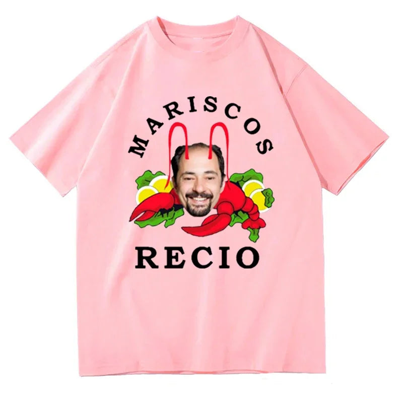 2025 RECIO Printed T-shirt Women Men Funny Casual Loose Round Neck Short Sleeve Tops T-shirt Fashion Hip Hop Y2K T-shirt