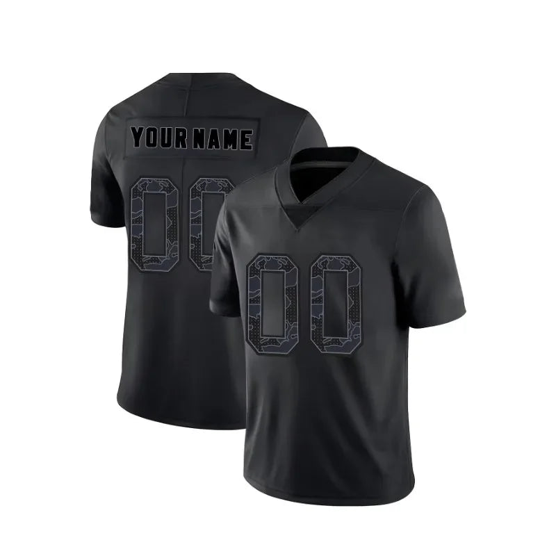 Personalized Football Shirt-Custom Name And Number Embroidery Short Sleeve V Neck T-shirt Reflective Limited Kansas City Jersey