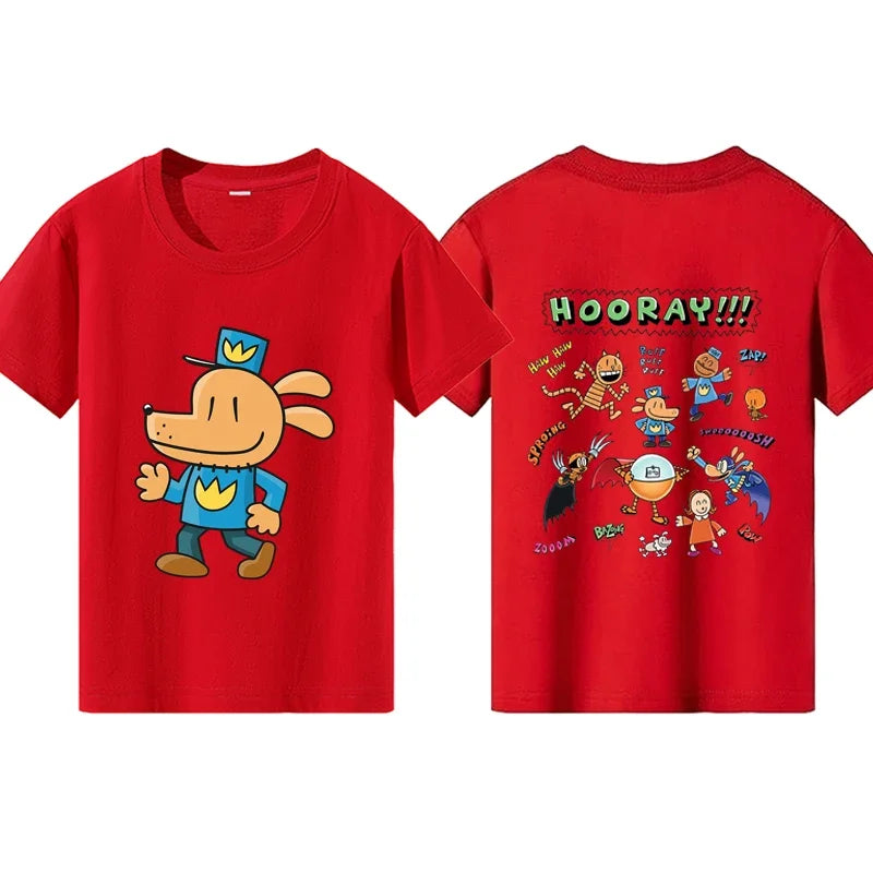Dog Police Print Children T-shirts Summer Boys Girls Fashion Cute Funny Colorful Casual Tops Kids O-Neck Short Sleeve T-shirts