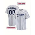 Customized Name and Number Men's Embroidery Baseball Jersey New York White And Black Stripes Personalized Short Sleeve Shirts