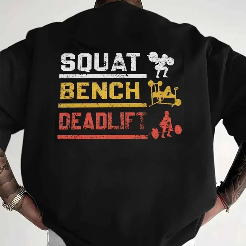 Men's Clothing GYM Print T Shirt Summer Cotton Tops Streetwear Oversized Casual Fashion Loose Crew Neck Short Sleeve T-shirts