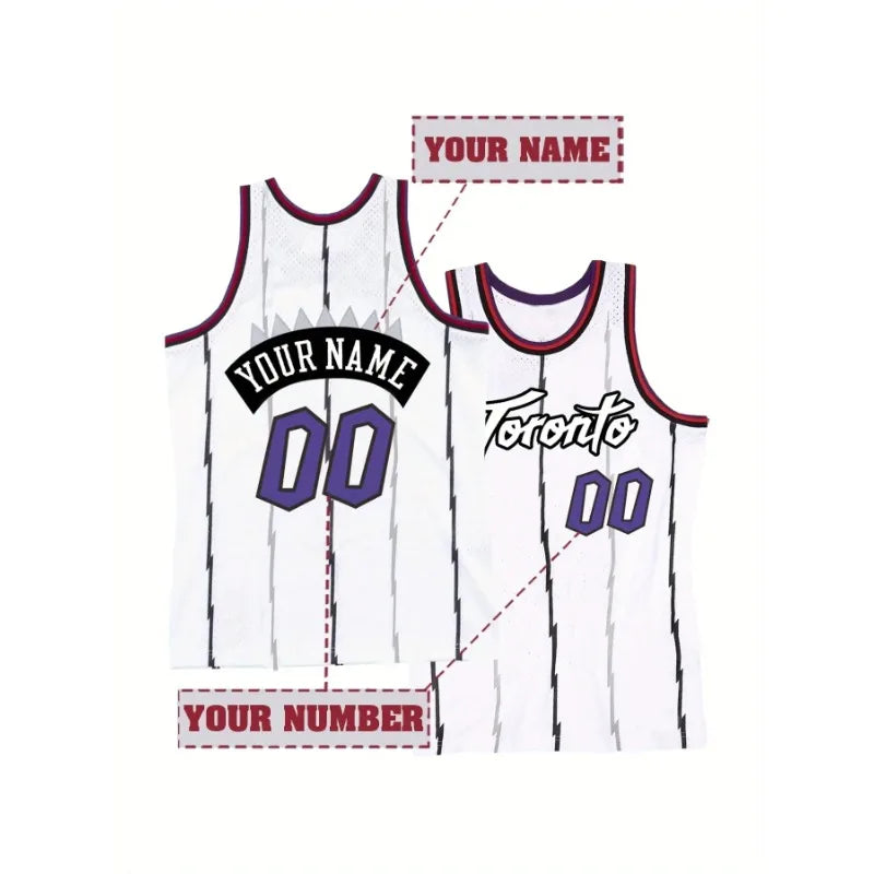 Customized Toronto Basketball Jersey Sports Uniform for Men Women Personalized Embroidered Vest  Make Your Own DIY Tank Top