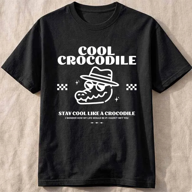 Women's Clothing Cool Crocodile Print T-Shirt Summer Casual Fashion Funny Streetwear Oversize Tops Crew Neck Short Sleeve Tees