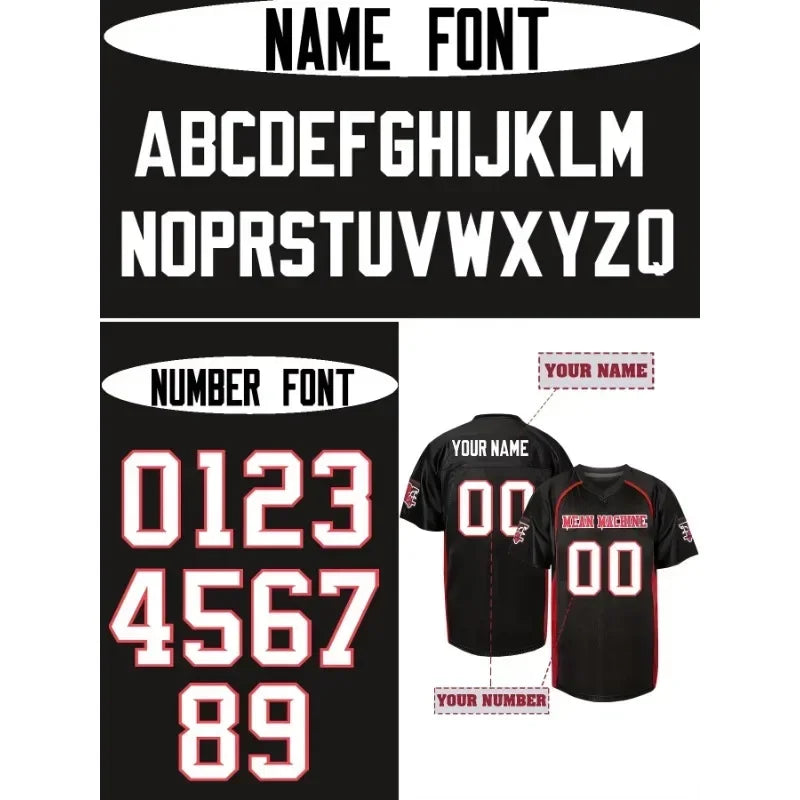 Custom Name And Number Men's Football Jersey Paul Crewe Mean Machine Breathable Embroidered T-Shirt for Training and Competition