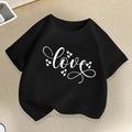 Love Graphic Print Children Clothing Girls Boys Casual Fashion Summer Cute Colorful Tops Kids Crew Neck Short Sleeve T-shirts