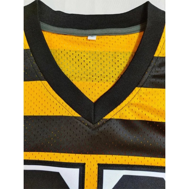 Customized Name&Number Men's Embroidered American Football Jersey Pittsburgh Yellow And Black Personalized Short Sleeved Shirt
