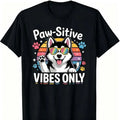Cute Huskies Dog Print T-shirts for Men Summer Casual Fashion Funny Harajuku High Street Tops Crew Neck Short Sleeve Cotton Tees