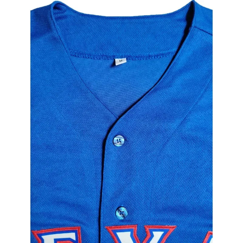 Customized Name And Number Men's Embroidery Baseball Jersey Texas Blue V-Neck Personalized Short Sleeve DIY High Quality Shirts