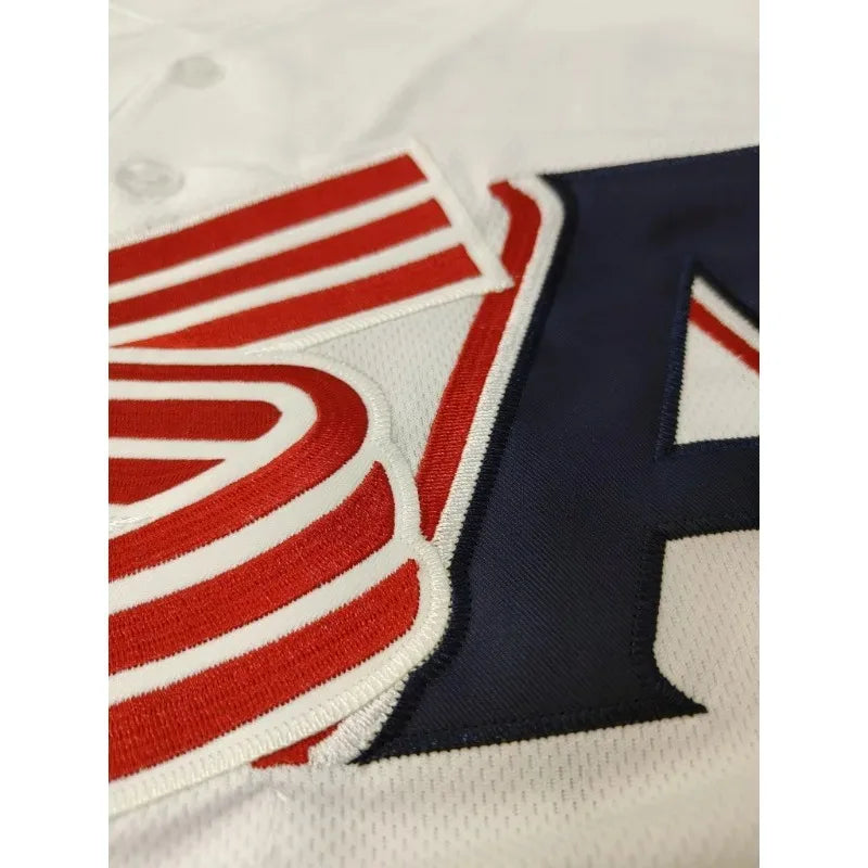 Customized Name And Number Men's Embroidered Baseball Jersey USA Breathable V-Neck Personalized Short Sleeved Shirt Men Clothing
