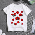 Cartoon Ladybug Print Children T-shirts Summer Casual Fashion Girls Boys Funny Tops Colorful Kids O-Neck Short Sleeve Tees