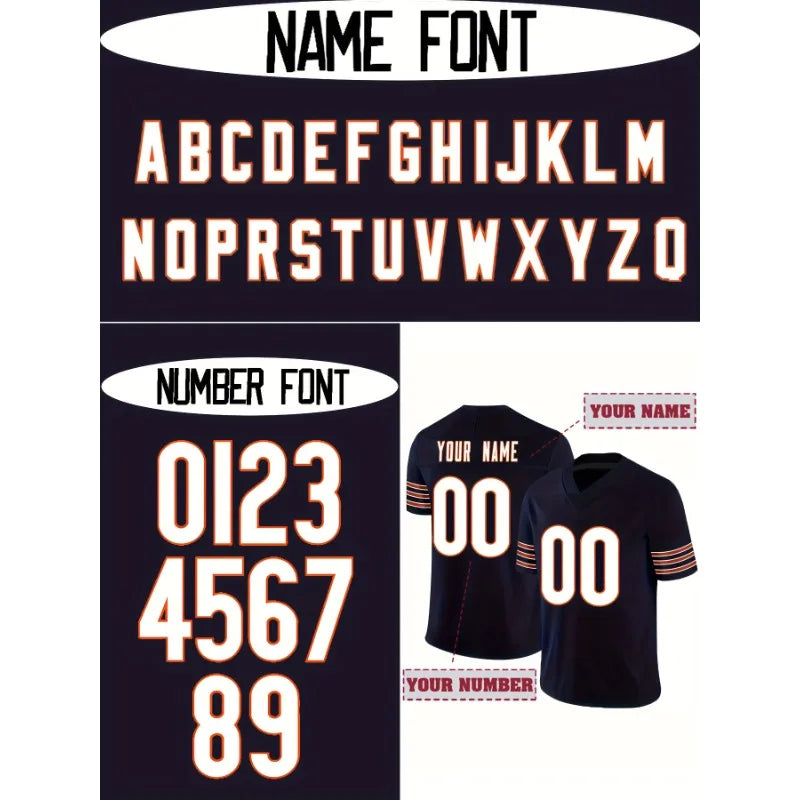 Custom Men's Football Shirt Embroidered Short Sleeve Tee Loose Fit Rugby Jersey Personalized Name & Number T-Shirts Men Clothing