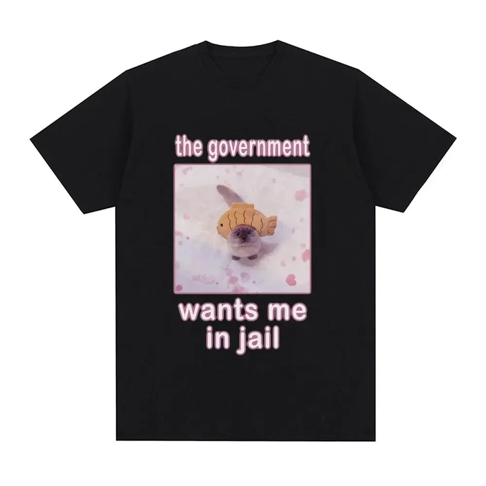 Funny Cute Cat Graphic Print T-shirts for Women Summer Casual Fashion Loose Streetwear Tops Crew Neck Short Sleeve T-shirts